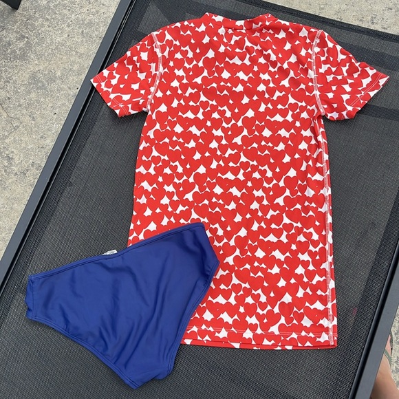 Crewcuts Size 12 Rashguard Swim Top and free navy bottoms - Picture 3 of 4